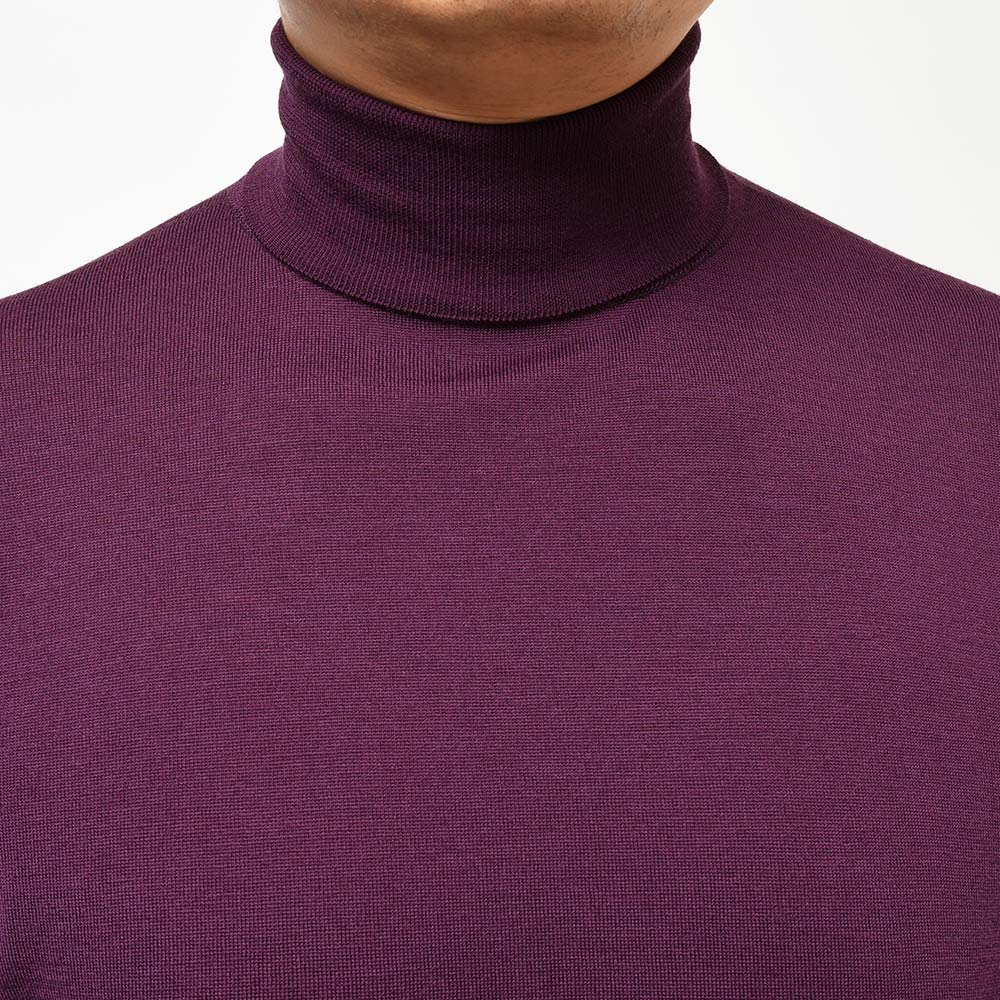 JOHN SMEDLEY ジョンスメドレー LEVINE メリノウール 30ゲージ タートルネック ニット MODERN FIT