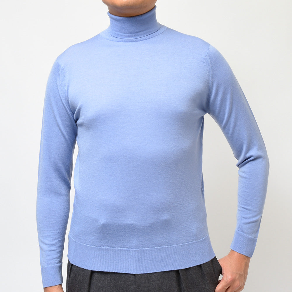 JOHN SMEDLEY ジョンスメドレー LEVINE メリノウール 30ゲージ タートルネック ニット MODERN FIT