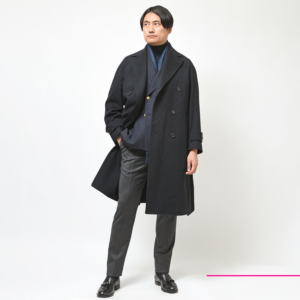 TITO ALLEGRETTO ティト アレグレット カシミヤ フランネル ベルテッド ダブル6Bコート