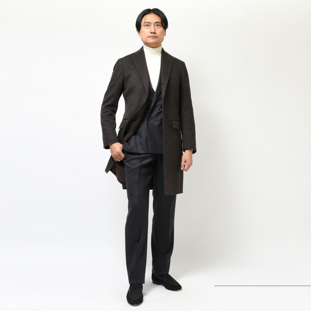 guji(グジ) カシミアフランネルソリッドチェスターフィールドコート(MADE BY RING JACKET / LoroPianaファブリック使用)【秋/冬】