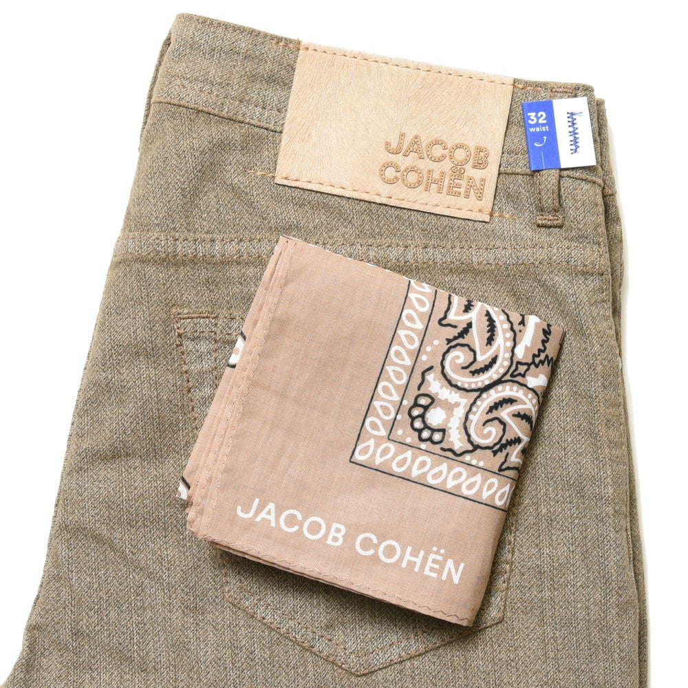 JACOB COHEN(ヤコブコーエン) BARDバード コットンストレッチヘリンボーンプリントテーパードフィットパンツ 226-82864