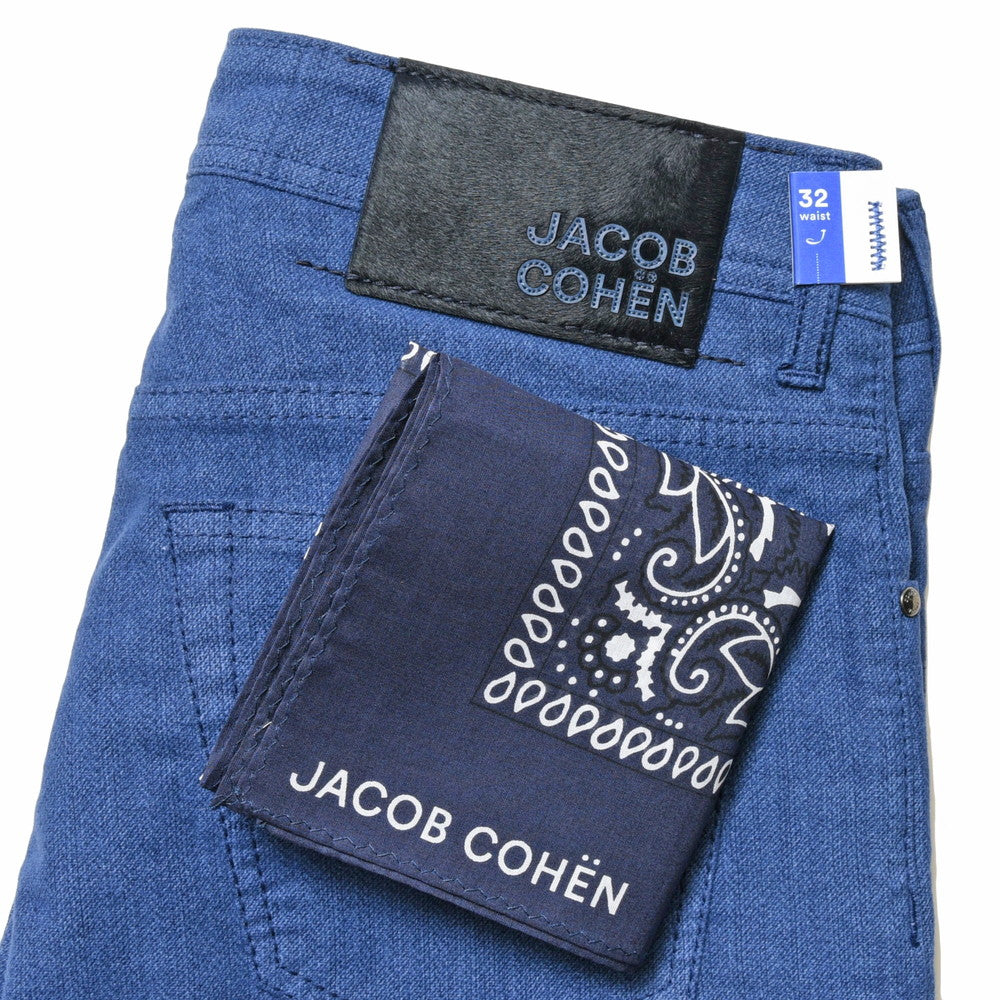 JACOB COHEN(ヤコブコーエン) BARDバード コットンストレッチヘリンボーンプリントテーパードフィットパンツ 226-82864
