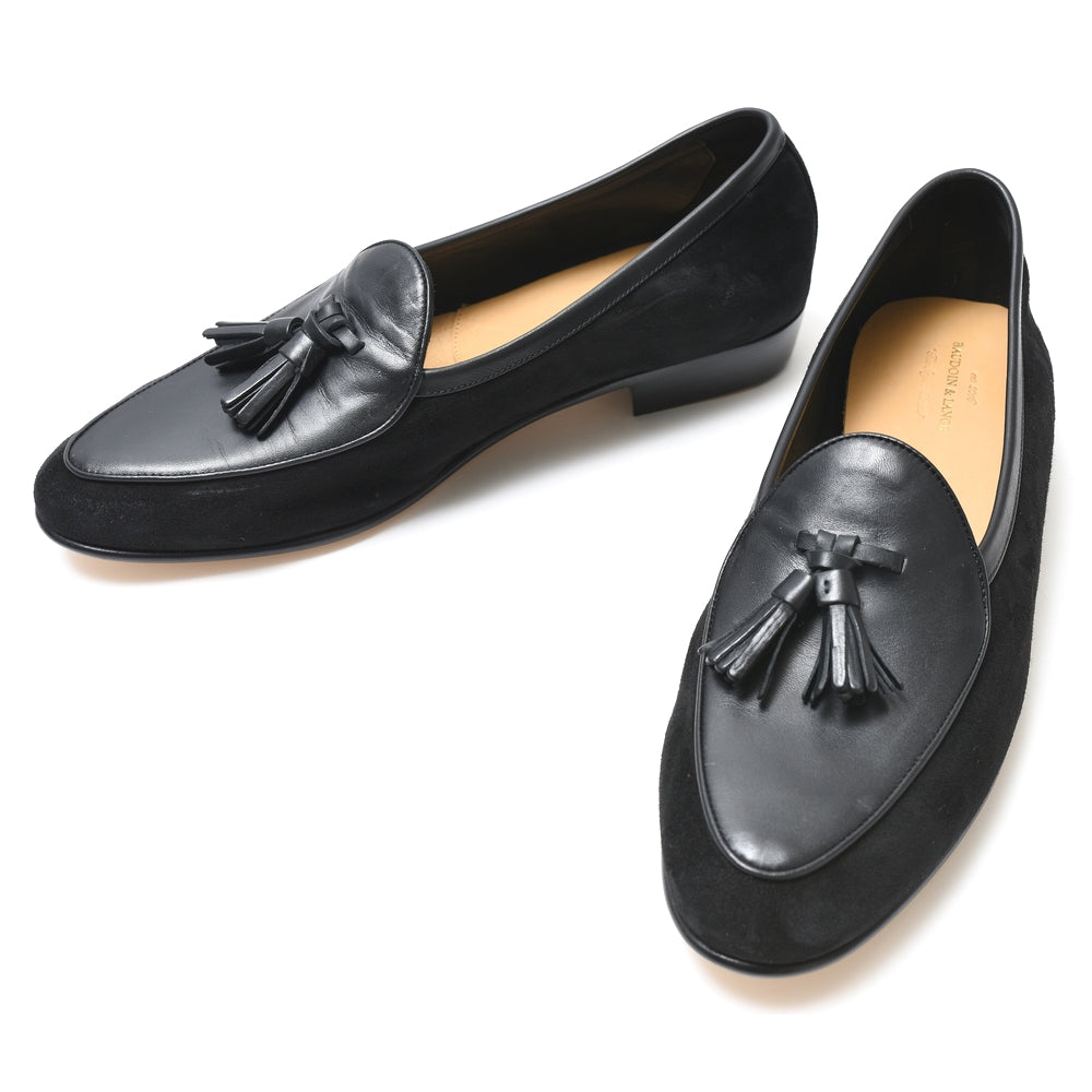 BAUDOIN & LANGE(ボードイン アンド ランジ) ラムスエード×カーフレザータッセルベルジャンシューズ SAGAN CLASSIC TASSELS/89505