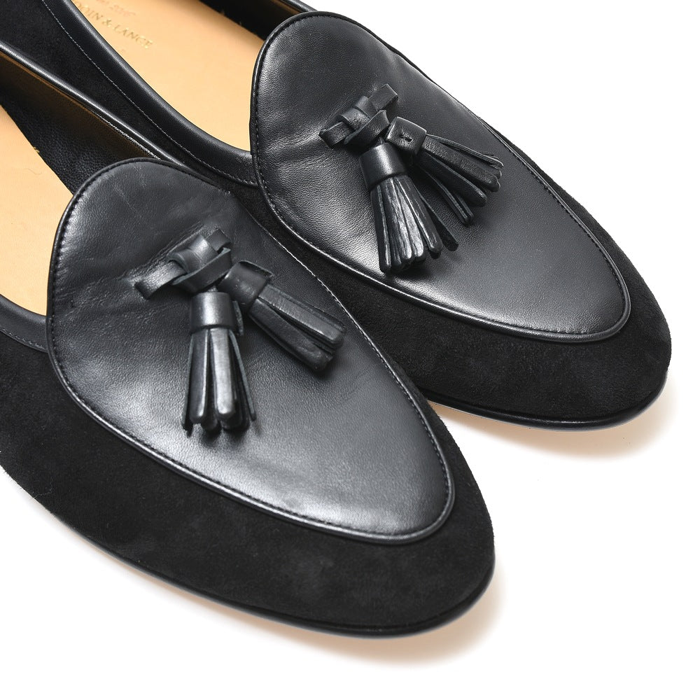 BAUDOIN & LANGE(ボードイン アンド ランジ) ラムスエード×カーフレザータッセルベルジャンシューズ SAGAN CLASSIC TASSELS/89505