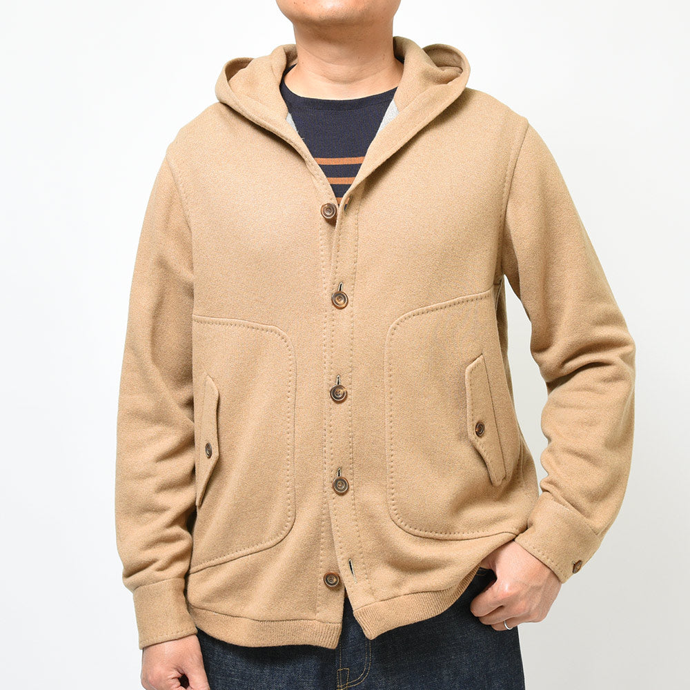 STILE LATINO スティレ ラティーノ BRISTOL カシミヤ ヴァージンウール コットン フーデット ニットブルゾン