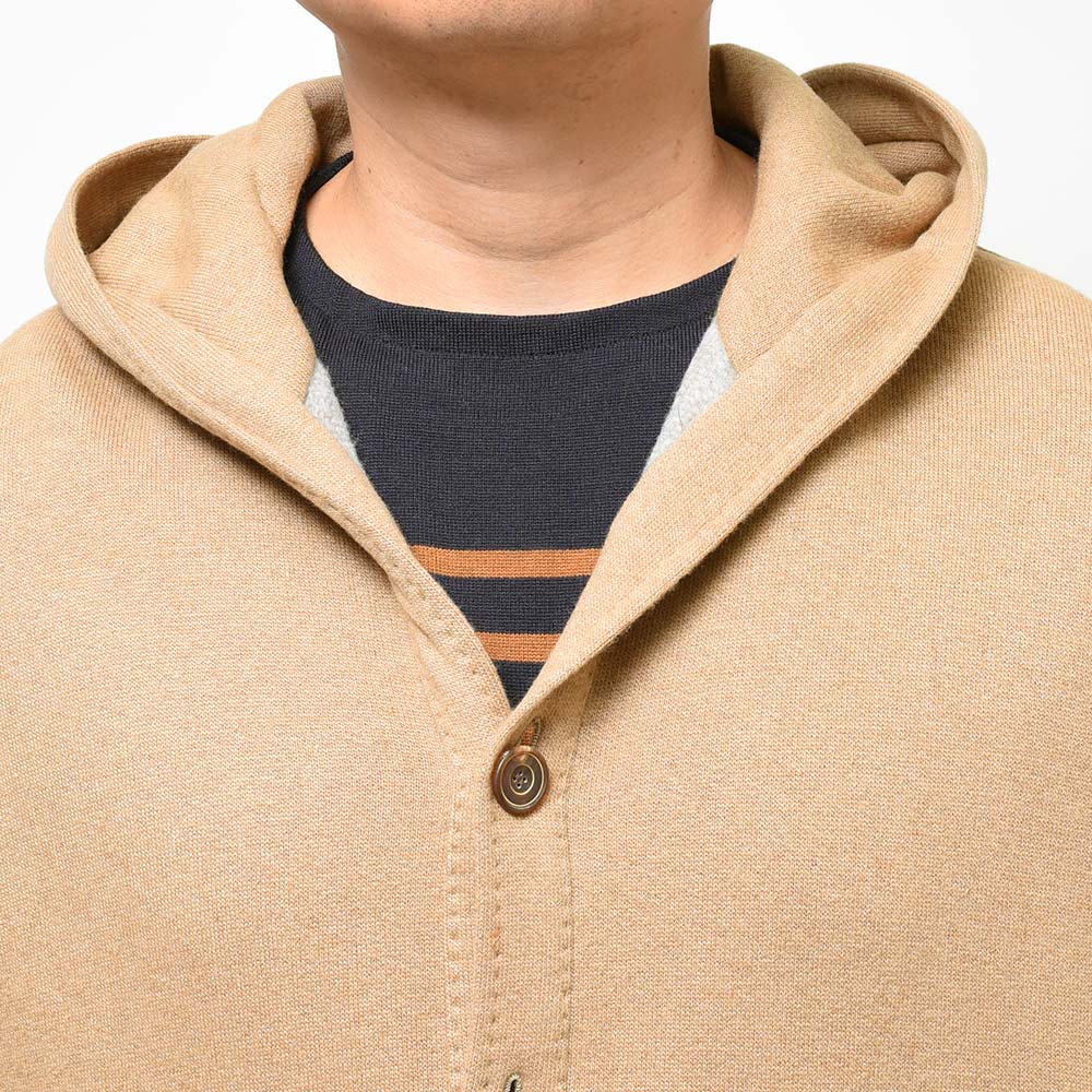 STILE LATINO スティレ ラティーノ BRISTOL カシミヤ ヴァージンウール コットン フーデット ニットブルゾン