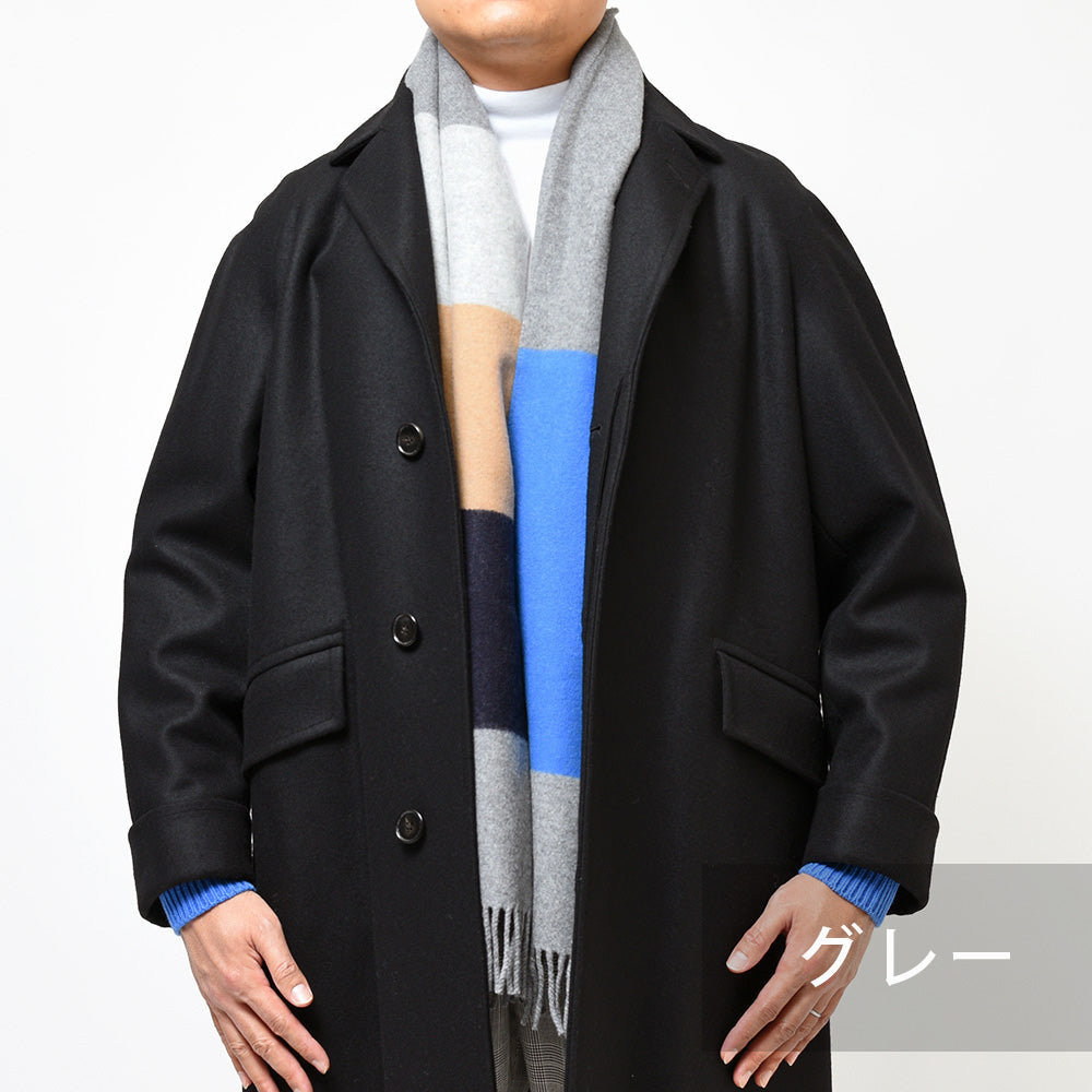 Johnstons of Elgin ジョンストンズ オブ エルガン ウール カシミヤ ブロックストライプ 大判 ストール WB002403