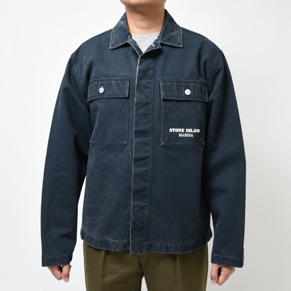 STONE ISLAND(ストーンアイランド) MARINA コーティングコットンキャンバスオーバーシャツ 7915109X4