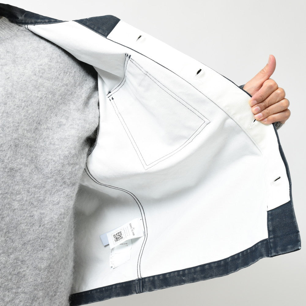 STONE ISLAND(ストーンアイランド) MARINA コーティングコットンキャンバスオーバーシャツ 7915109X4