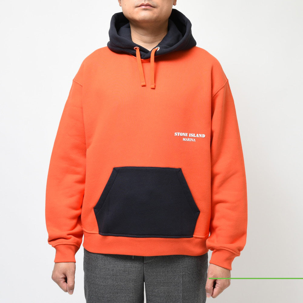 STONE ISLAND(ストーンアイランド) MARINA コットンスウェットバイカラーフーディ 7915651X6