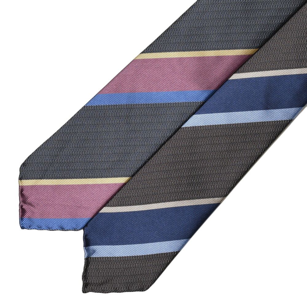 TIE YOUR TIE(タイ ユア タイ) シルクレップ×ジャガードストライプセッテピエゲタイ 105890