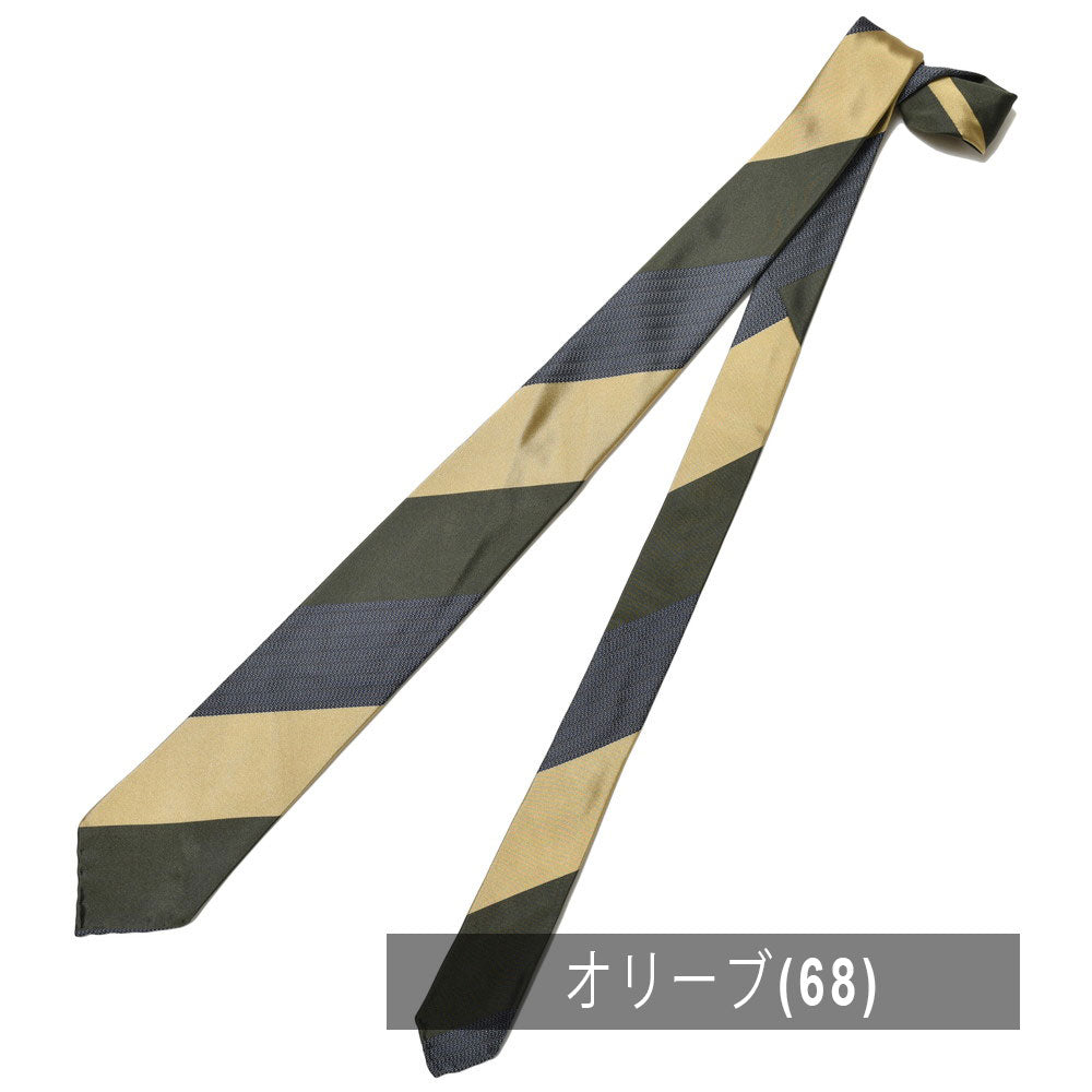 TIE YOUR TIE(タイ ユア タイ) シルクサテン×ジャガードブロックストライプセッテピエゲタイ 105891