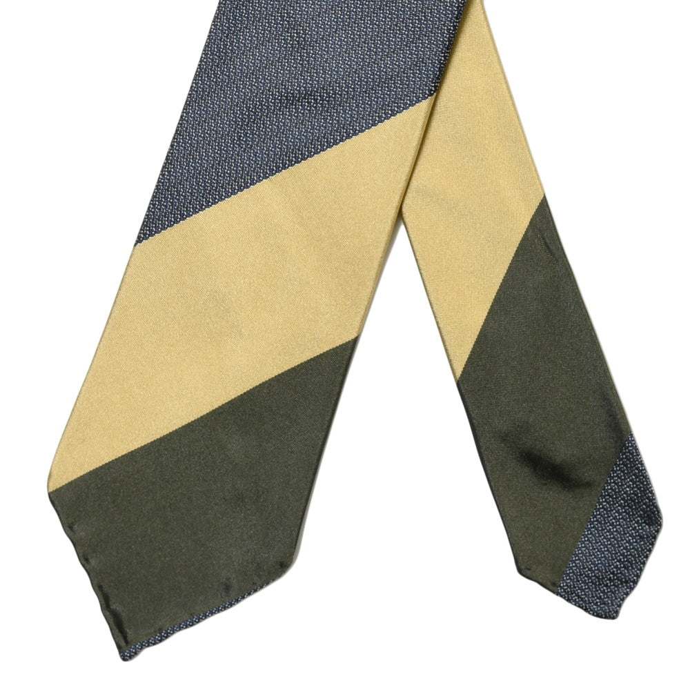 TIE YOUR TIE(タイ ユア タイ) シルクサテン×ジャガードブロックストライプセッテピエゲタイ 105891