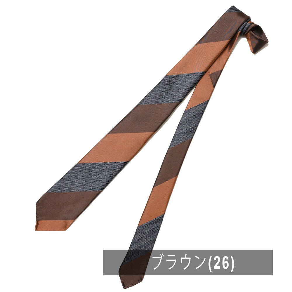 TIE YOUR TIE(タイ ユア タイ) シルクサテン×ジャガードブロックストライプセッテピエゲタイ 105891