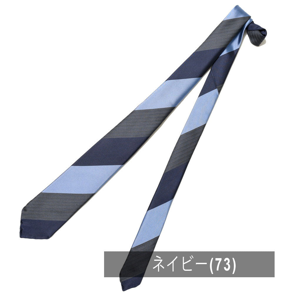 TIE YOUR TIE(タイ ユア タイ) シルクサテン×ジャガードブロックストライプセッテピエゲタイ 105891