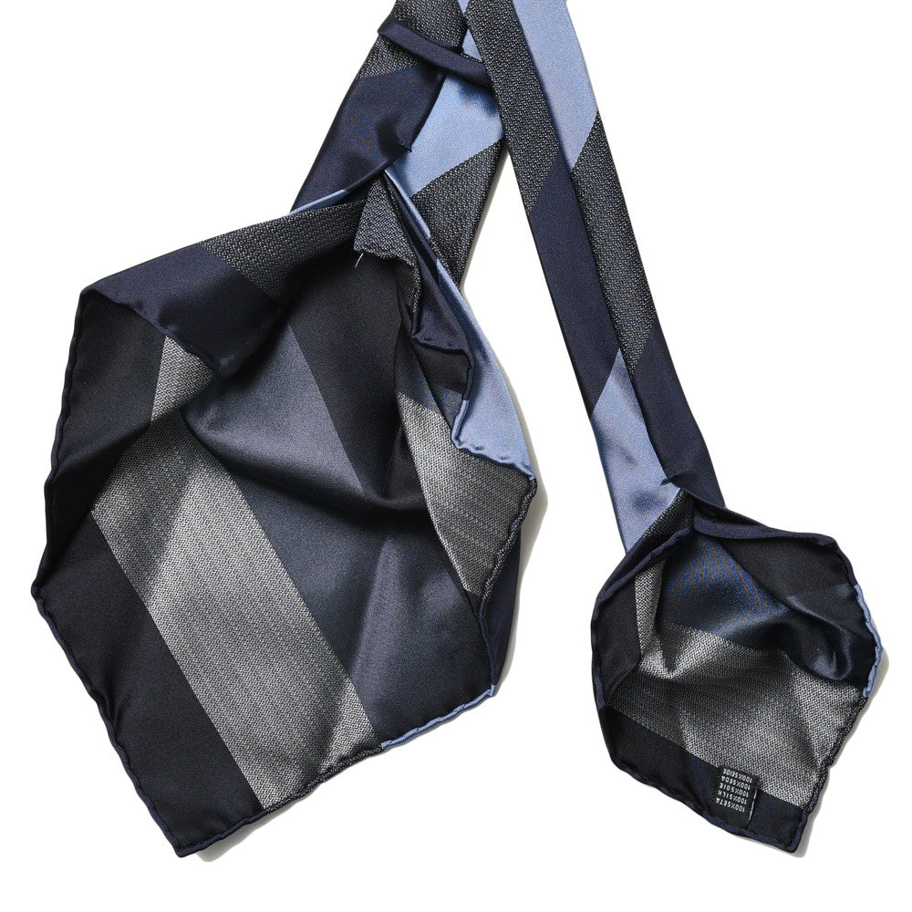 TIE YOUR TIE(タイ ユア タイ) シルクサテン×ジャガードブロックストライプセッテピエゲタイ 105891