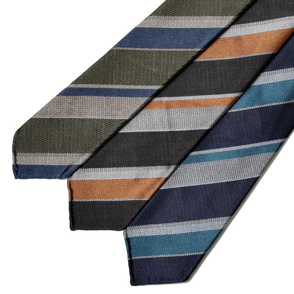 TIE YOUR TIE(タイ ユア タイ) シルクコットンジャガードストライプセッテピエゲタイ 102504