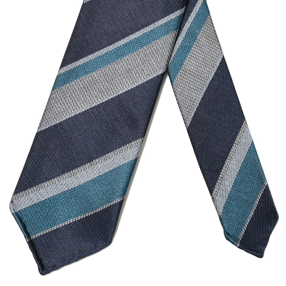 TIE YOUR TIE(タイ ユア タイ) シルクコットンジャガードストライプセッテピエゲタイ 102504