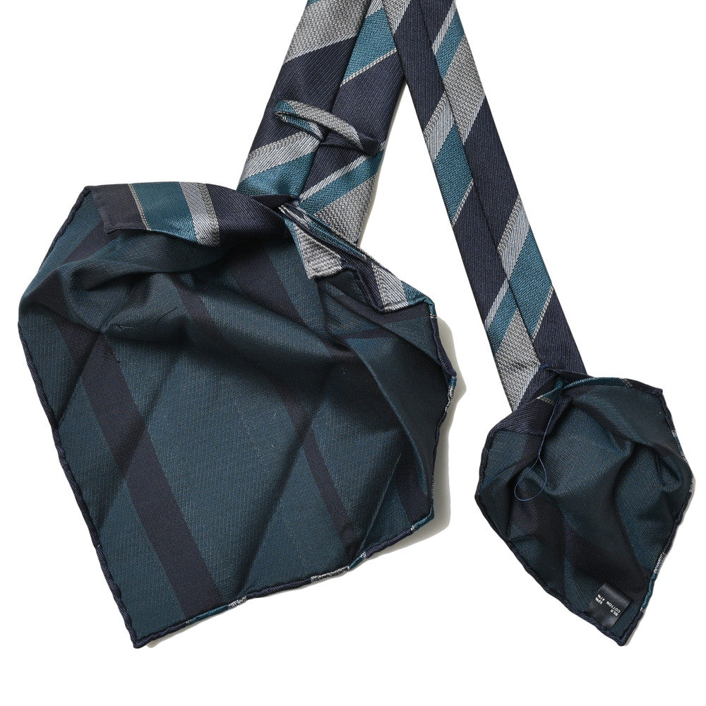TIE YOUR TIE(タイ ユア タイ) シルクコットンジャガードストライプセッテピエゲタイ 102504