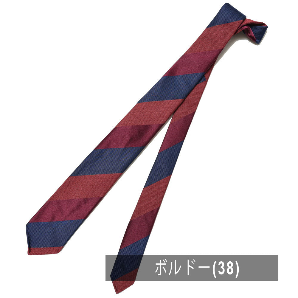 TIE YOUR TIE(タイ ユア タイ) シルクコットンブロックストライプセッテピエゲタイ 99986