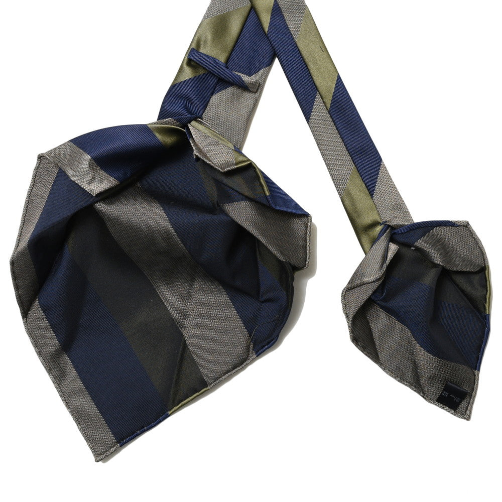 TIE YOUR TIE(タイ ユア タイ) シルクコットンブロックストライプセッテピエゲタイ 99986