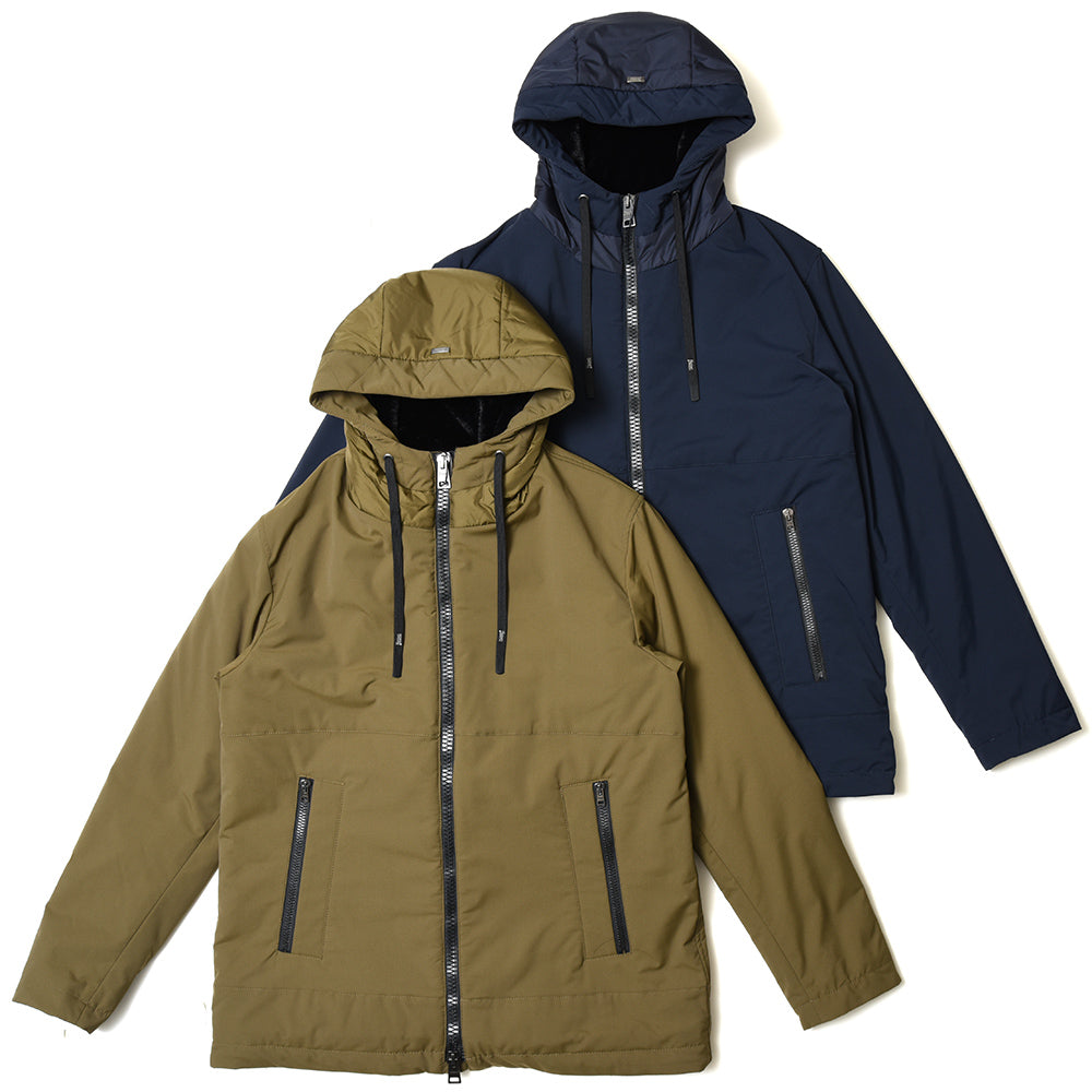 HERNO(ヘルノ) ウォーターレペレントポリエステルタスランファーライニングフーディーブルゾン GC000072U-12343+12004
