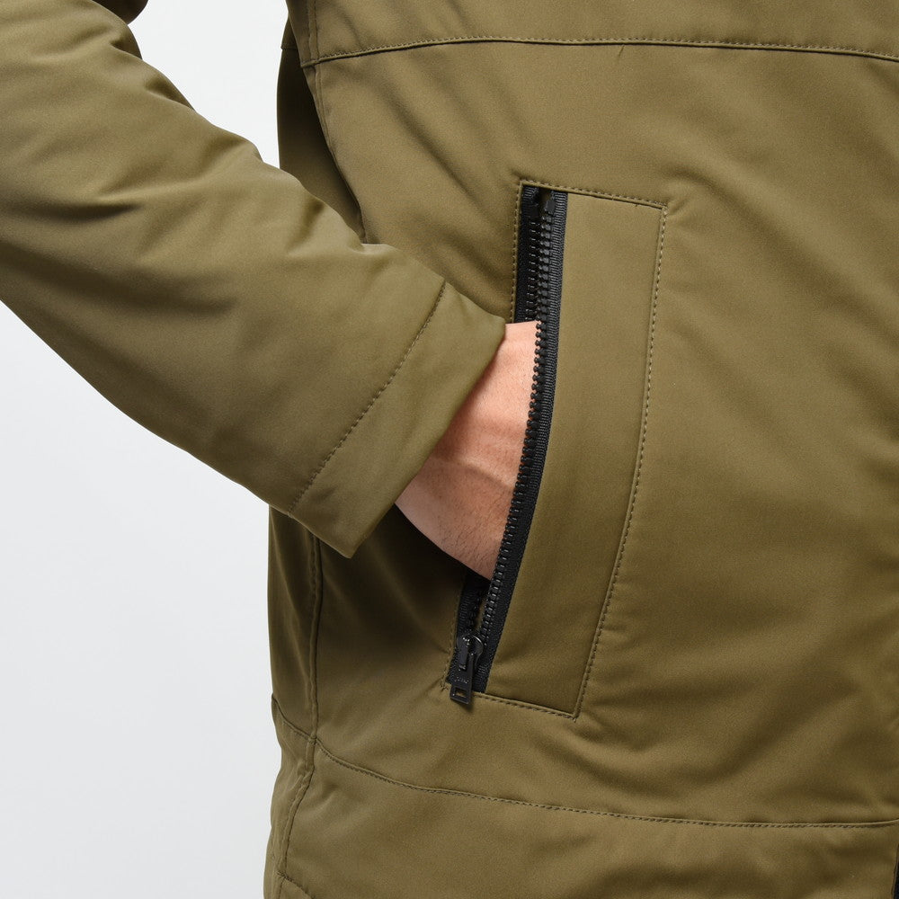 HERNO(ヘルノ) ウォーターレペレントポリエステルタスランファーライニングフーディーブルゾン GC000072U-12343+12004