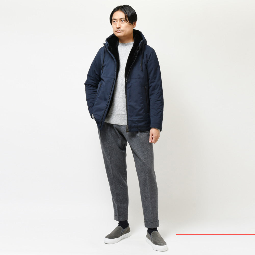 HERNO(ヘルノ) ウォーターレペレントポリエステルタスランファーライニングフーディーブルゾン GC000072U-12343+12004