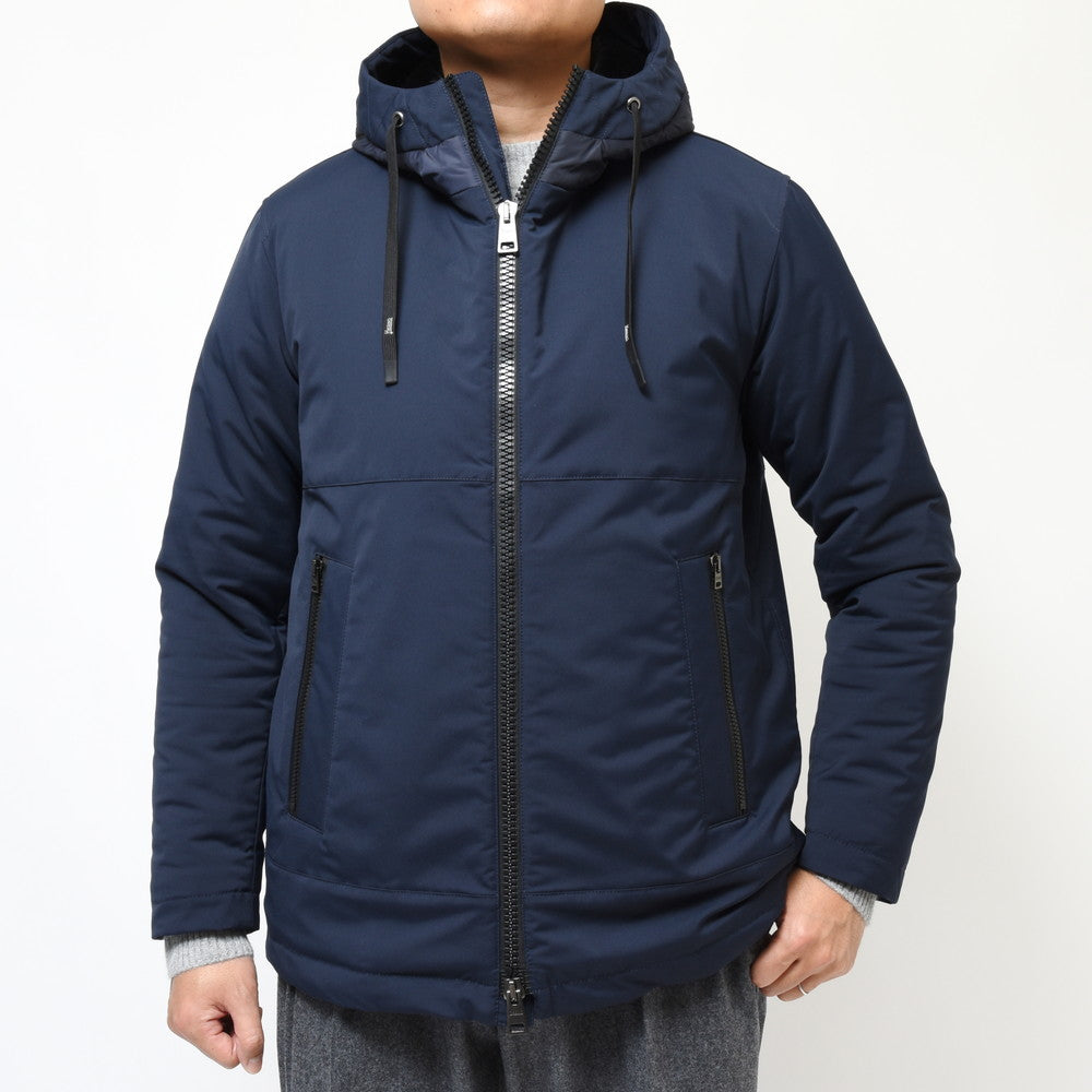 HERNO(ヘルノ) ウォーターレペレントポリエステルタスランファーライニングフーディーブルゾン GC000072U-12343+12004