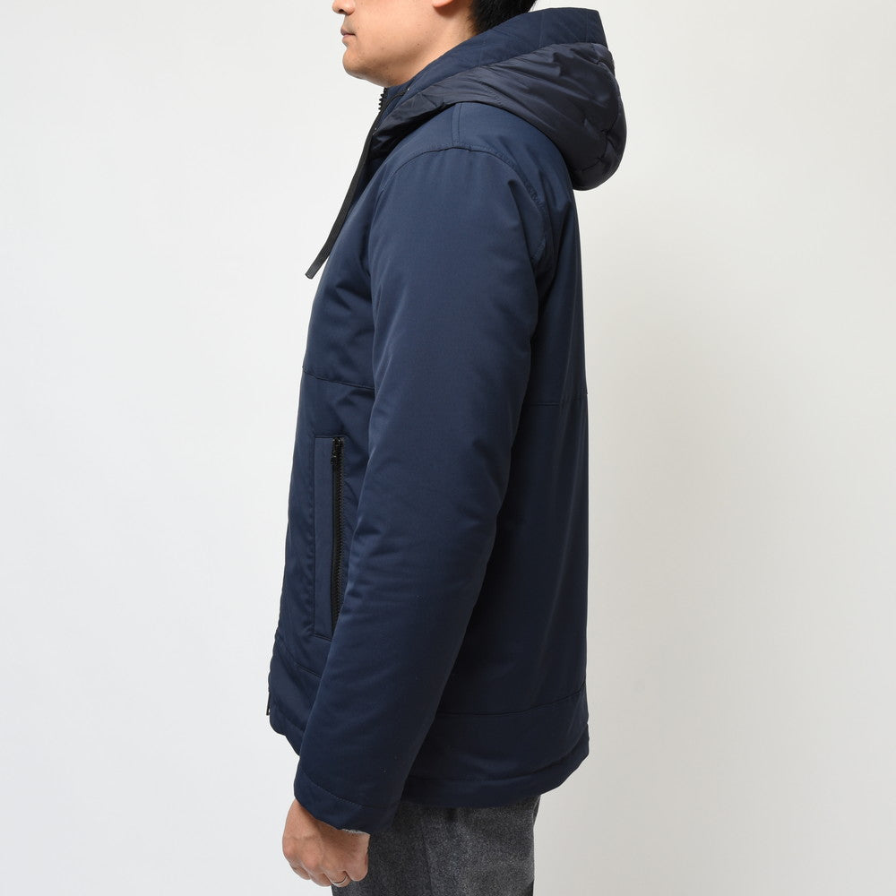 HERNO(ヘルノ) ウォーターレペレントポリエステルタスランファーライニングフーディーブルゾン GC000072U-12343+12004