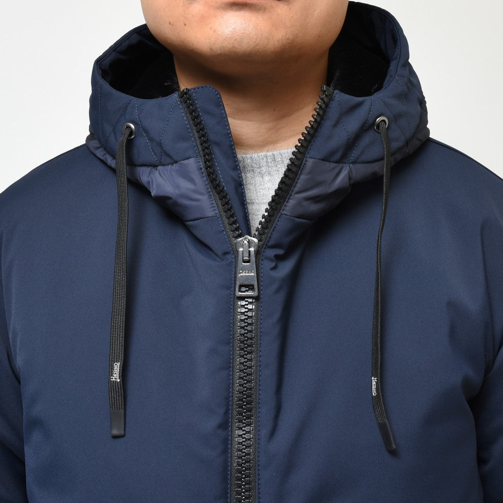 HERNO(ヘルノ) ウォーターレペレントポリエステルタスランファーライニングフーディーブルゾン GC000072U-12343+12004