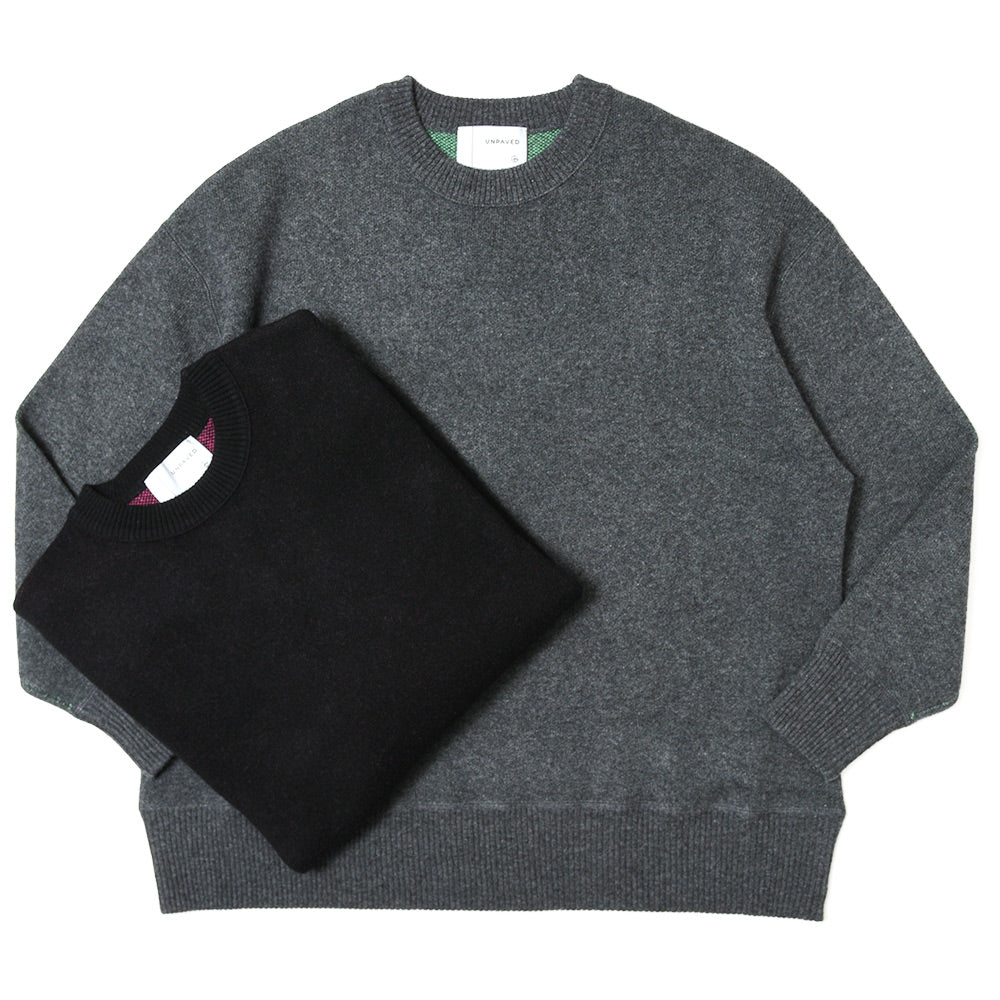 UNPAVED(アンペイブド) ダブルジャガードカシミアオーバーサイズドクルーネックニット KPAV-03
