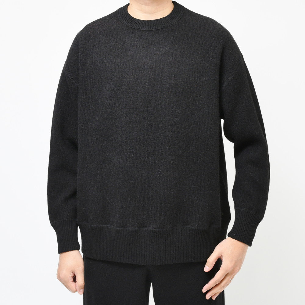 UNPAVED(アンペイブド) ダブルジャガードカシミアオーバーサイズドクルーネックニット KPAV-03