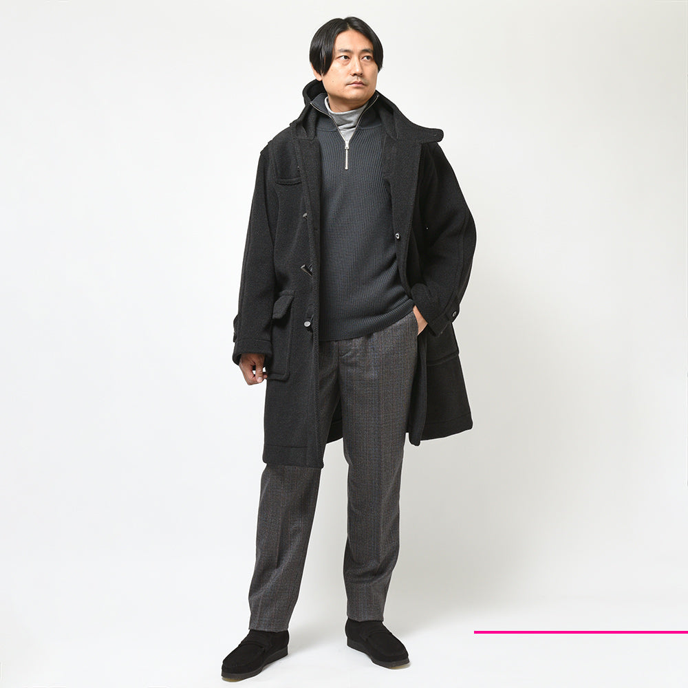 INVERTERE インバーティア Joshua Ellis ジョシュアエリス ウール ヘリンボーン ダッフルコート RELAX FIT