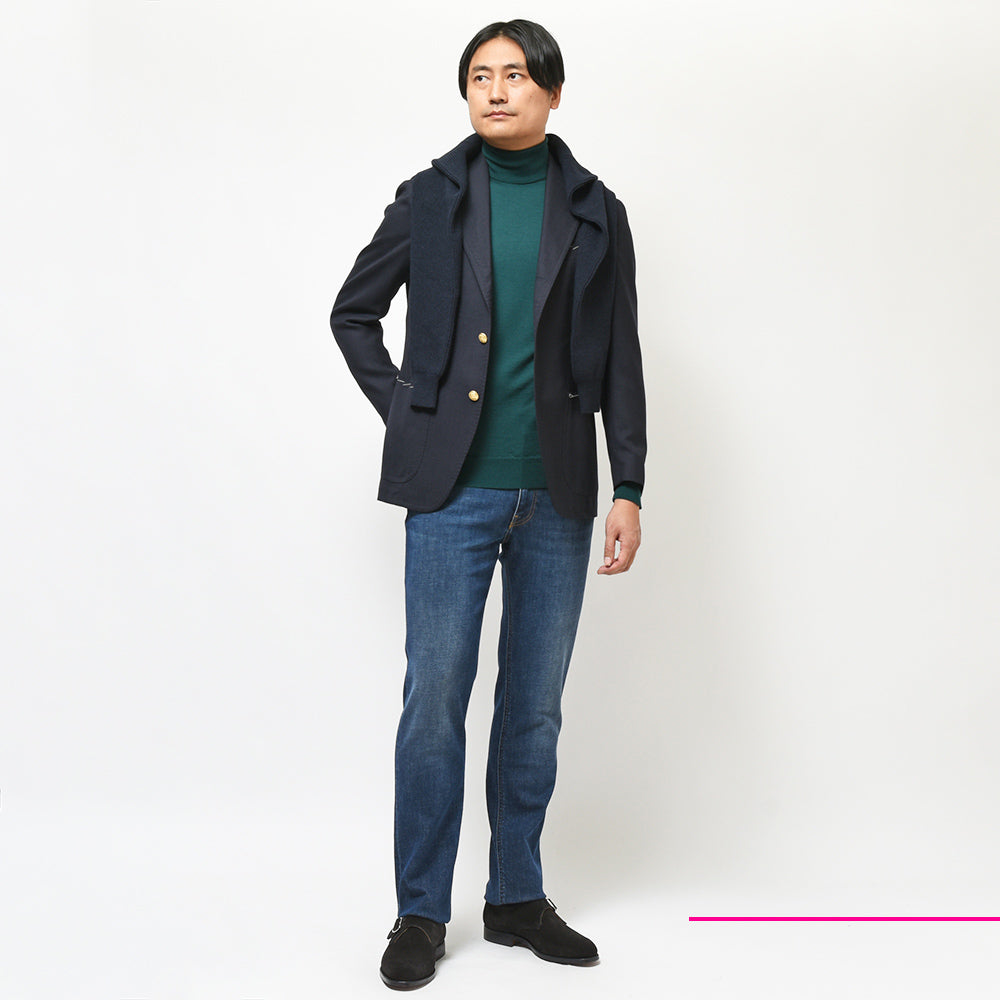 PT TORINO DENIM(ピーティートリノデニム) コットン ストレッチ ウォッシュド デニムパンツ BAND