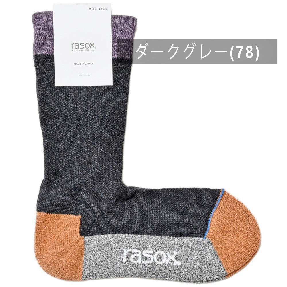 rasox(ラソックス) コットンアクリルメランジパネルソックス SP140CR01