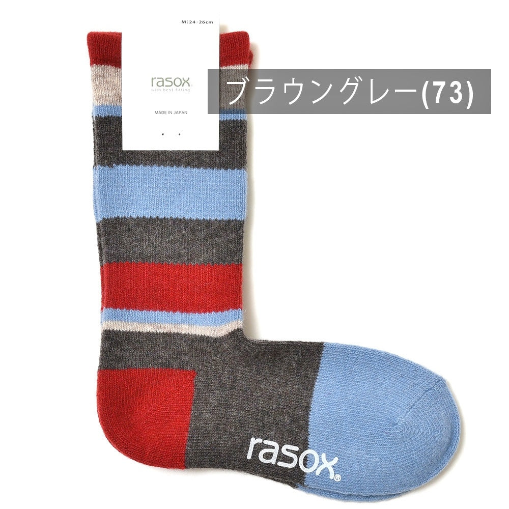 rasox(ラソックス) マルチボーダーウールソックス CA152CR03