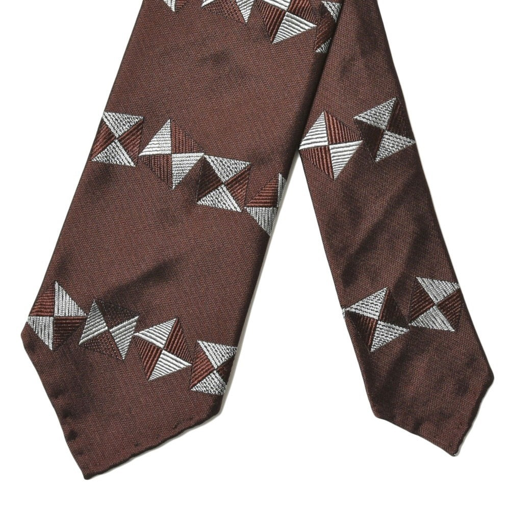 TIE YOUR TIE(タイ ユア タイ) シルクマイクロヘリンボーンスクエアストライプジャガードセッテピエゲタイ VE1158