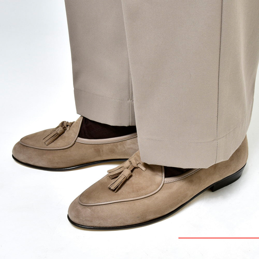 BAUDOIN & LANGE(ボードイン アンド ランジ) ラムスエードタッセルベルジャンシューズ SAGAN CLASSIC TASSELS/89505