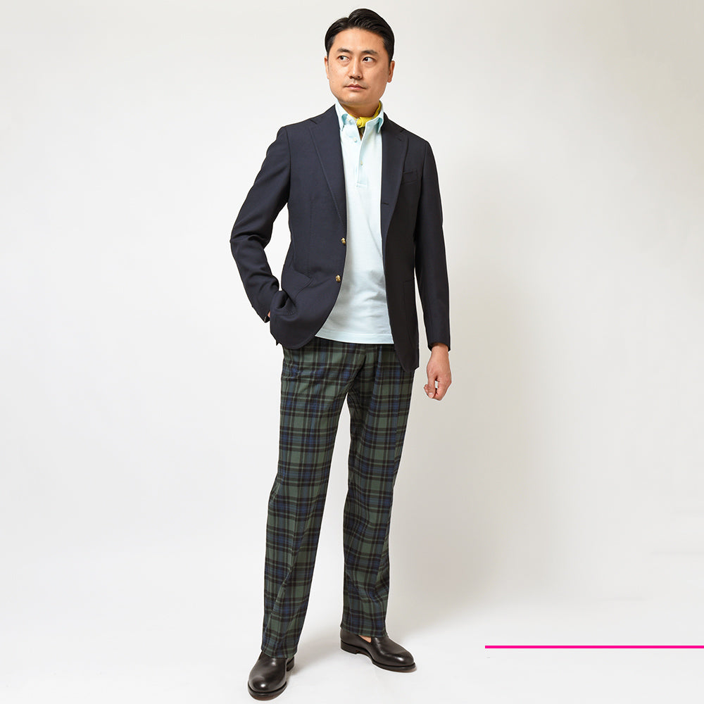 STILE LATINO スティレ ラティーノ ウール モヘヤ ホップサック ゴールドメタルボタン シングル3Bジャケット VINCENZO