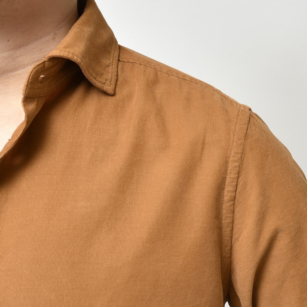 GLANSHIRT(グランシャツ) ガーメントダイコットンコーデュロイカッタウェイワイドカラーシャツ 81422(M)