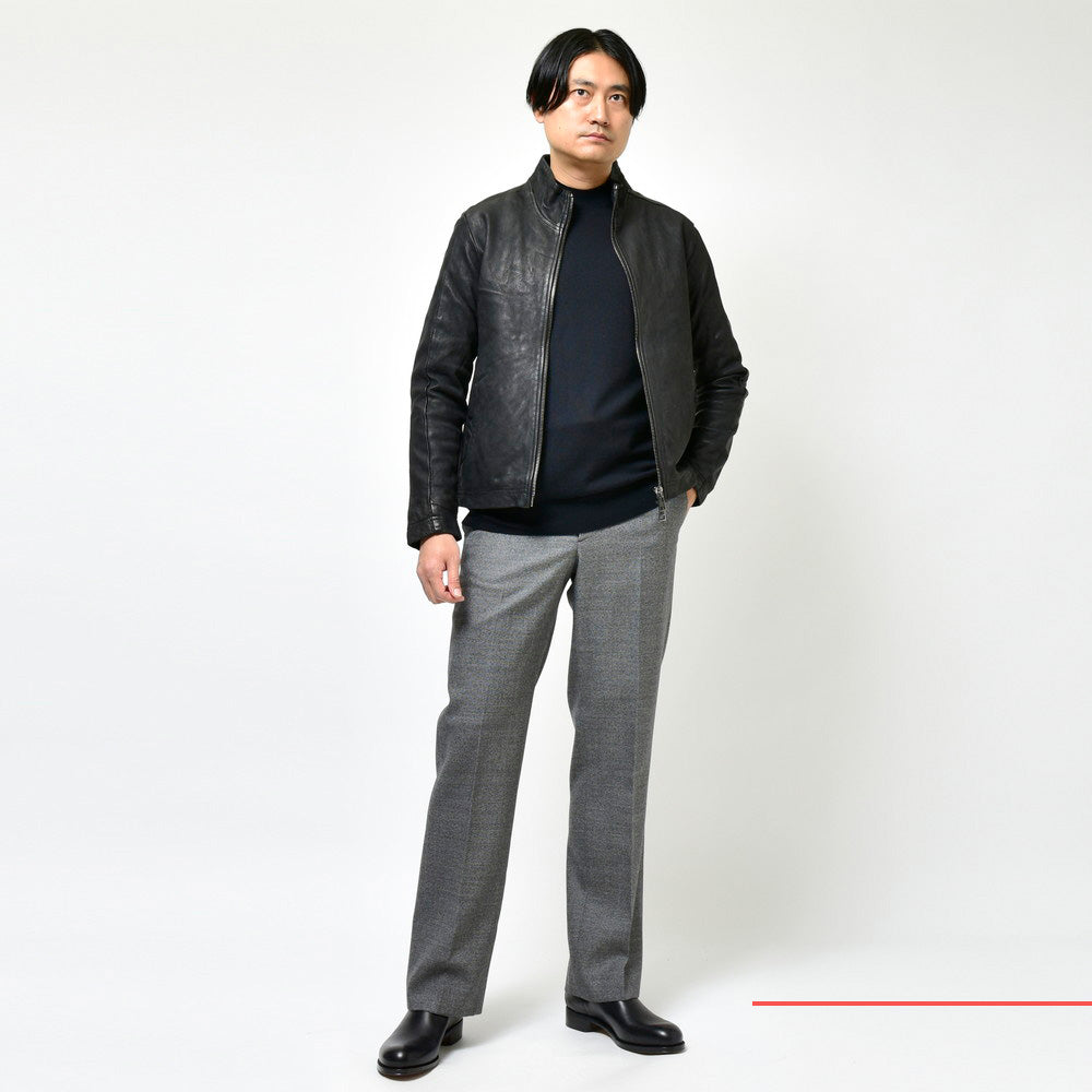 GIORGIO BRATO(ジョルジオ ブラート) ガーメントダイラムレザースタンドカラーシングルライダース 236-87127