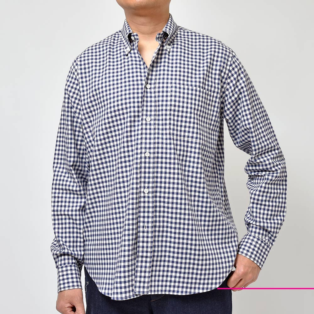 GUY ROVER×FORTELA ギローバー×フォルテラ BALL1 コットン ギンガムチェック ボタンダウンカラーシャツ