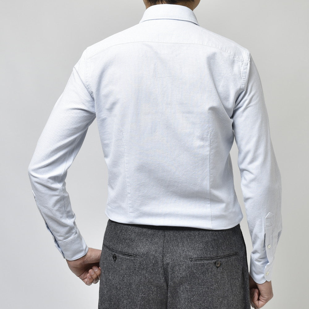 GLANSHIRT(グランシャツ) コットンオックスフォードロンドンストライプワイドカラーシャツ 81406