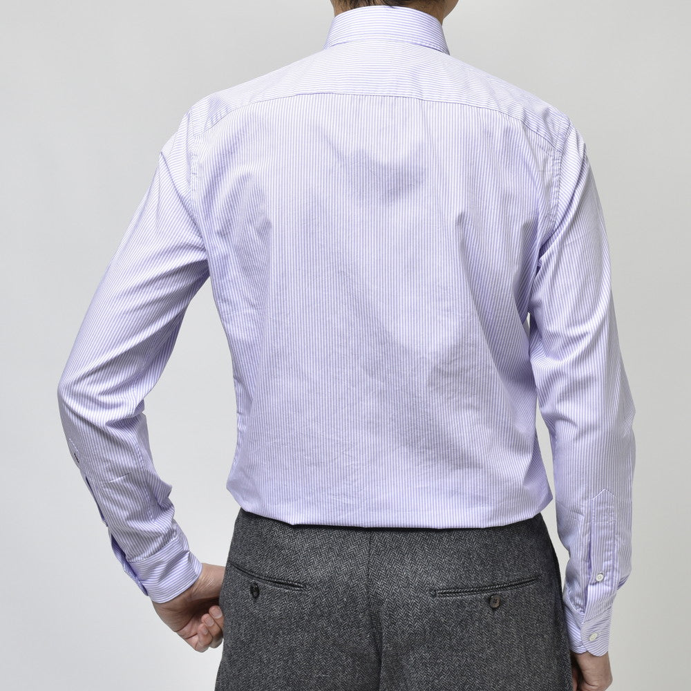 GLANSHIRT(グランシャツ) コットンブロードロンドンストライプセミワイドカラーシャツ 81404