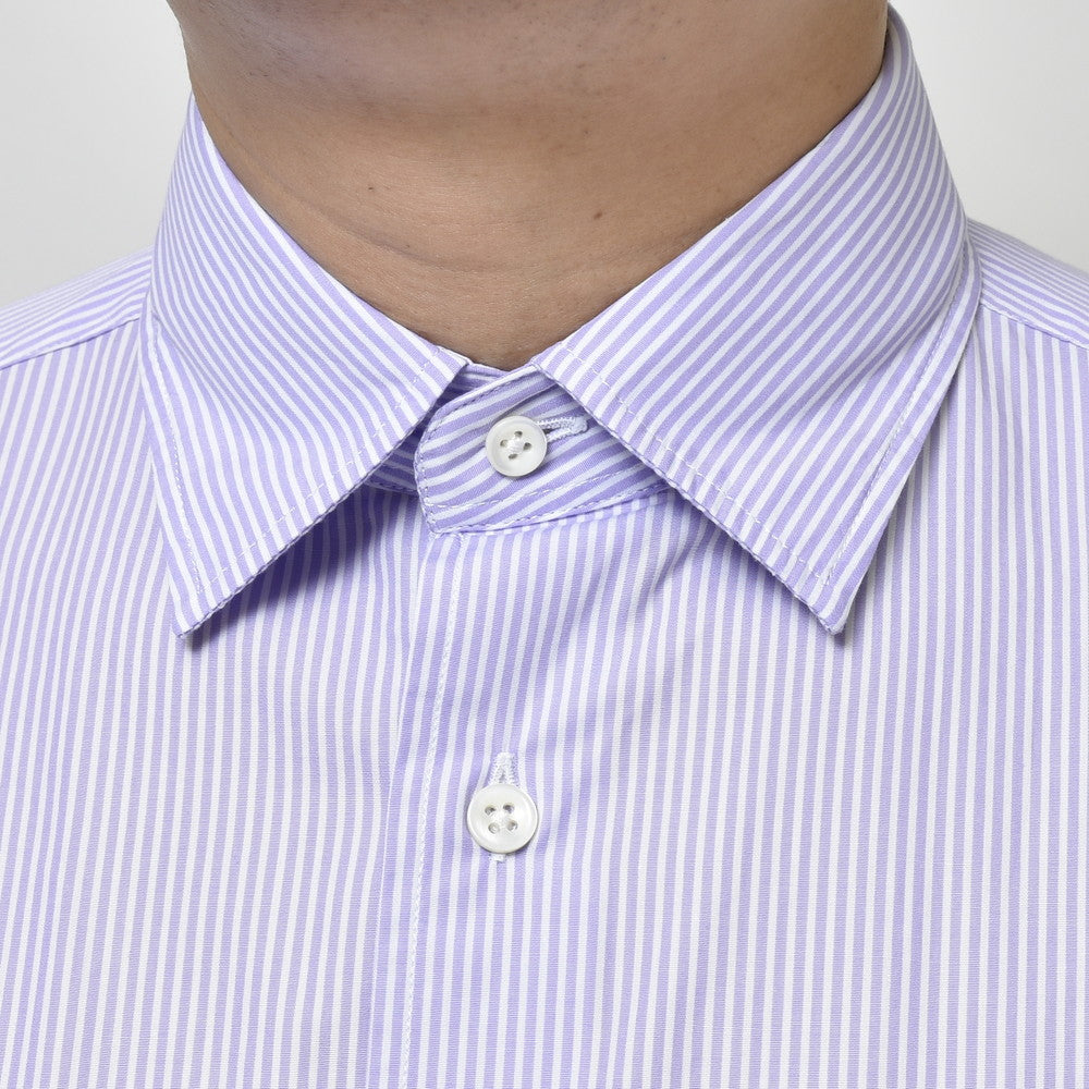 GLANSHIRT(グランシャツ) コットンブロードロンドンストライプセミワイドカラーシャツ 81404