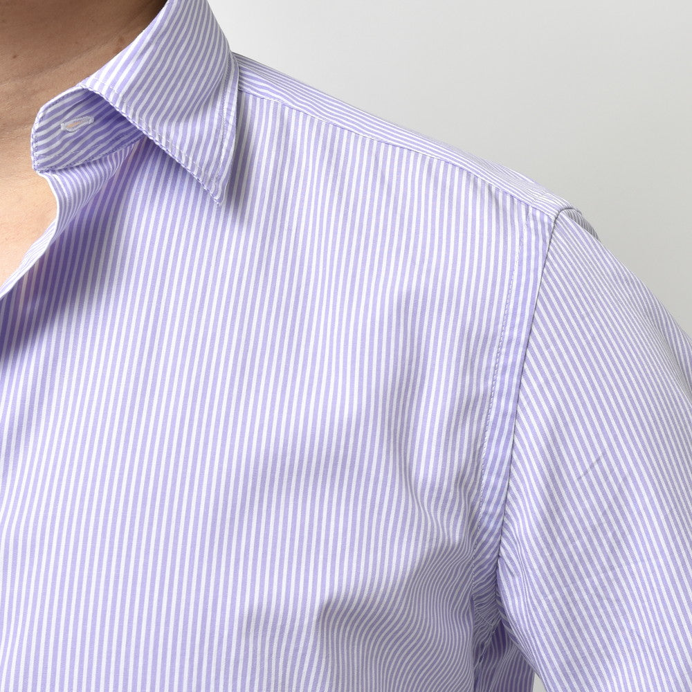 GLANSHIRT(グランシャツ) コットンブロードロンドンストライプセミワイドカラーシャツ 81404