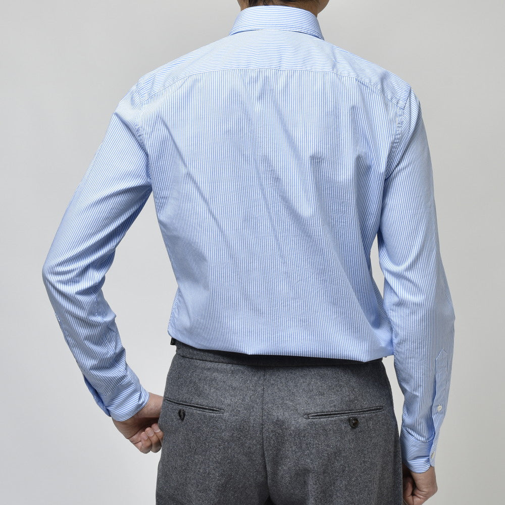 GLANSHIRT(グランシャツ) コットンブロードロンドンストライプセミワイドカラーシャツ 81404