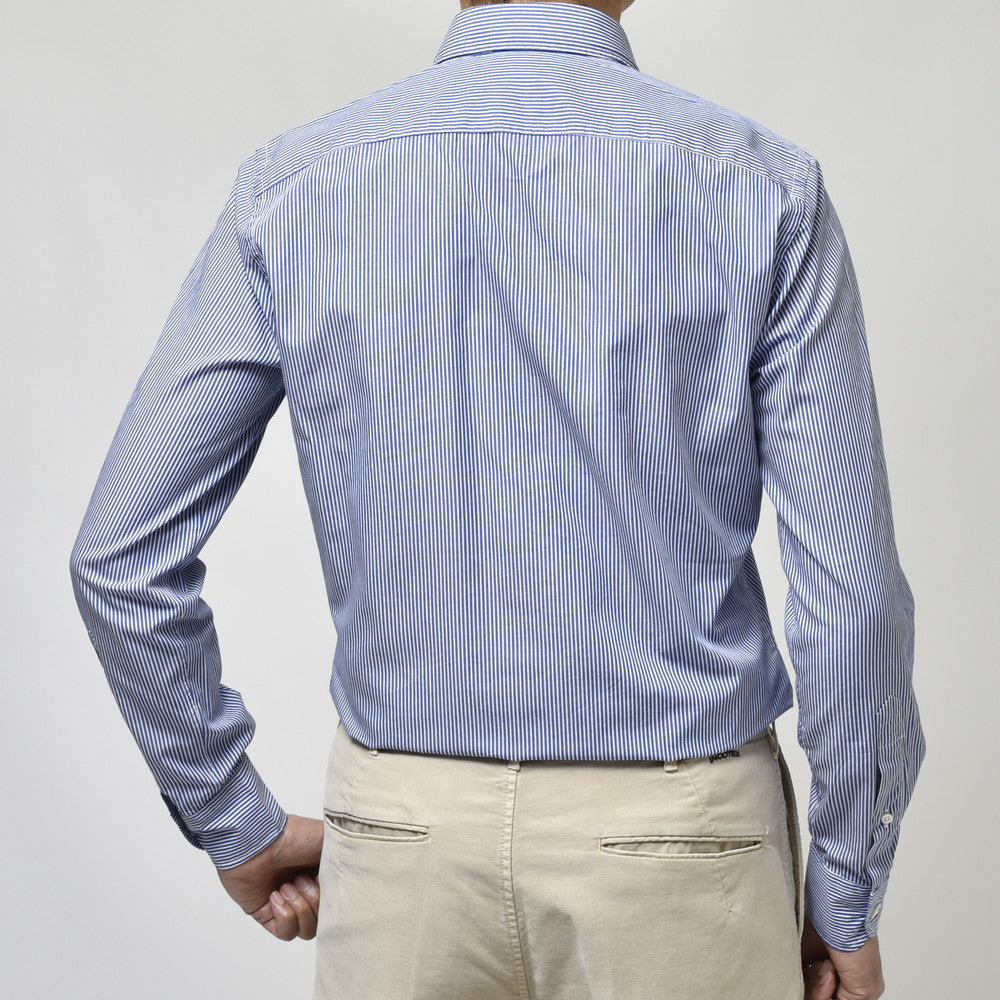GLANSHIRT(グランシャツ) コットンブロードロンドンストライプセミワイドカラーシャツ 81404