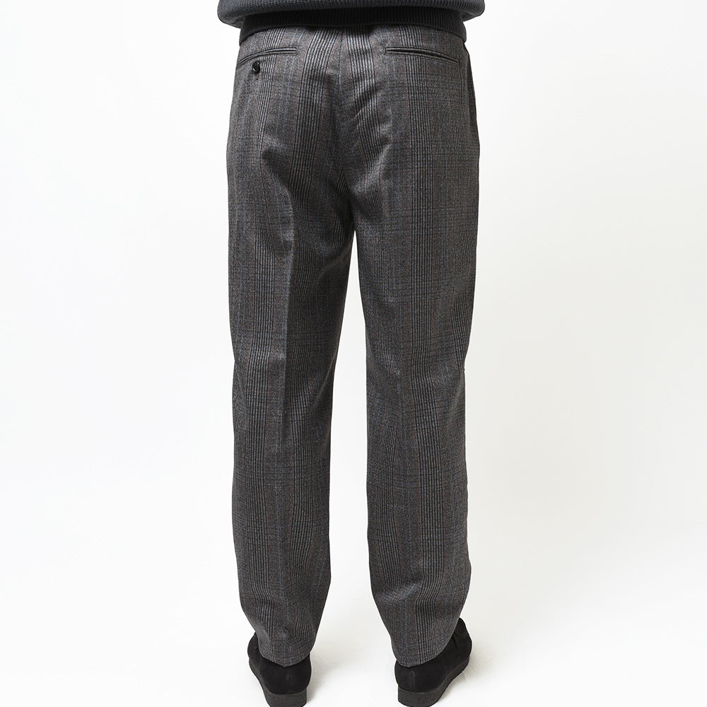 EGRETIQUE イグレティーク Open ウール チェック ノープリーツ シャーリング パンツ